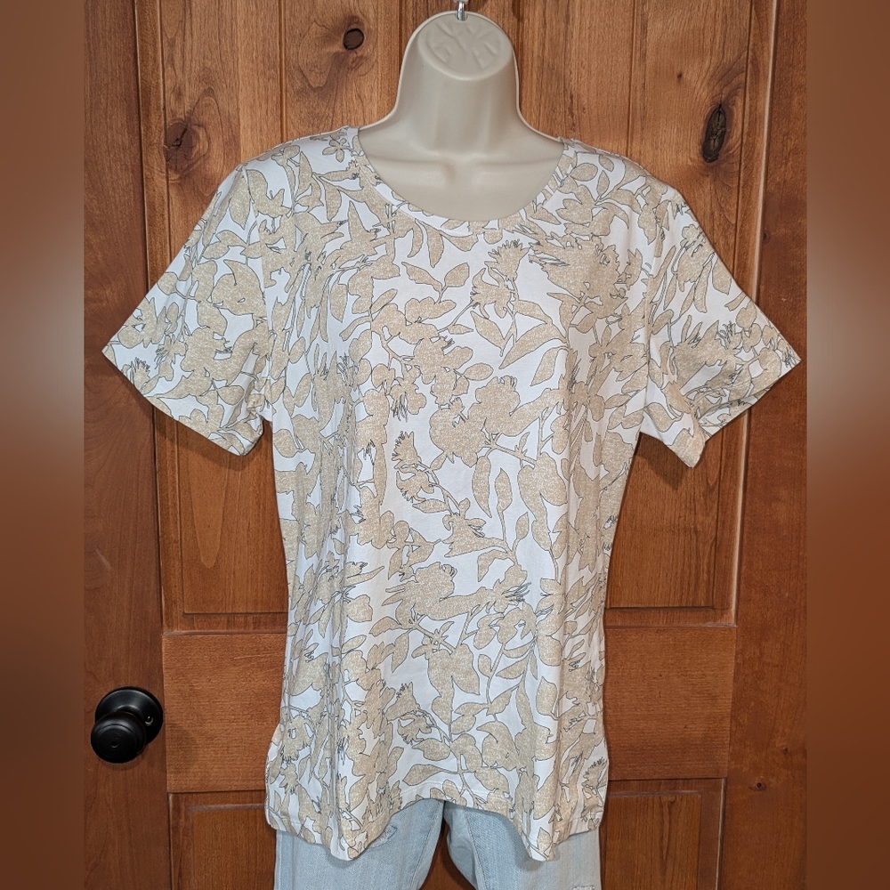 Christopher &‎ Banks Beige Floral Top